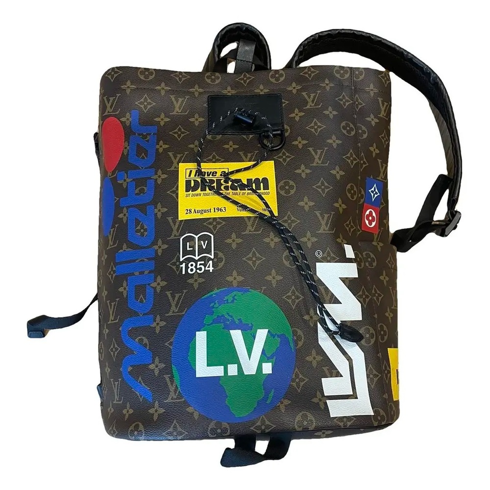 Louis Vuitton Brown Monogram Graphic Logo Backpack with Multicolor Accents